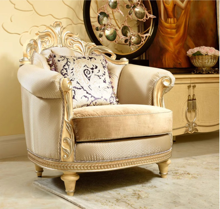 OE-FASHION Refined Elegance: Traditional Solid Wood Sofas for Living Room | Hand-Carved Artistry & Luxe Jacquard Fabric