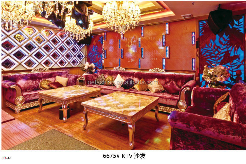 OE-FASHION Customized Luxury new classic red fabric sofa used night club furniture