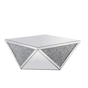 Living Room Furniture Diamond Crushed Mirrored Center Coffee Table,Mirrored Coffee Table