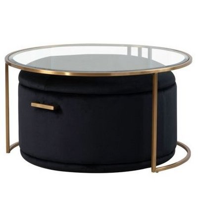 Living Room Round Top Coffee Center Tables With Storage Steel Stainless Metal Modern Gold And Glass Tea Table