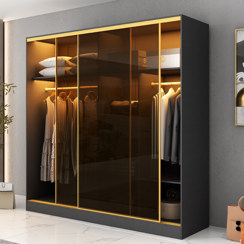 Bedroom Closet Wardrobe Door Sliding Designs Wooden Cabinet Modern Organizer Clothes  Glass Wardrobes