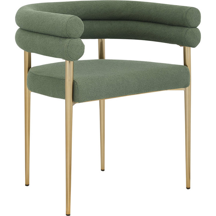 Sherpa Fabric Stainless Steel Frame Bar Chair With Upholstered Gold Metal Legs Velvet Back Dining Chairs Nordic