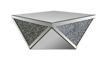 Living Room Furniture Diamond Crushed Mirrored Center Coffee Table,Mirrored Coffee Table