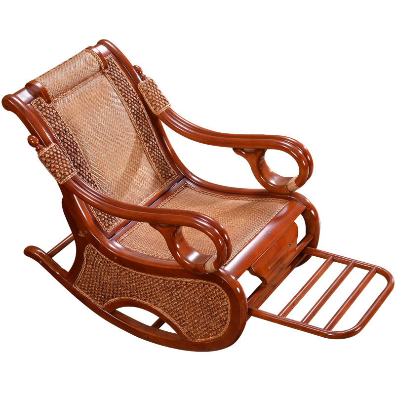 Dreamhause Modern French Style Indonesia Rattan Rocking Chair Simple Living Room Balcony Single Chair