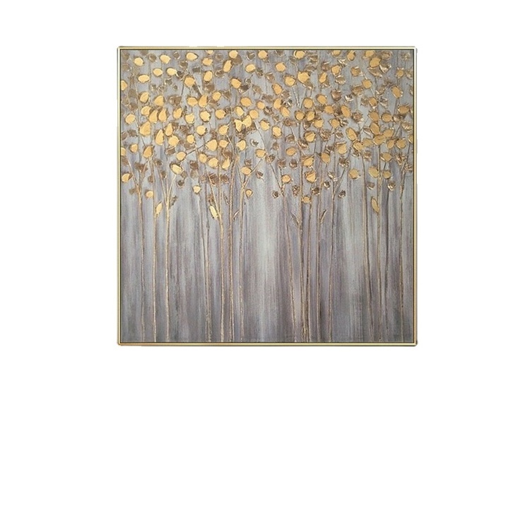 modern gold foil tree wall decorative oil painting For Living Room Home Decor