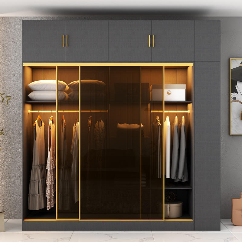 Bedroom Closet Wardrobe Door Sliding Designs Wooden Cabinet Modern Organizer Clothes  Glass Wardrobes