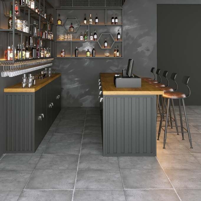 Home Commercial Bar Counter Small Bar Table For Bar With Wooden Tops And Circular Base