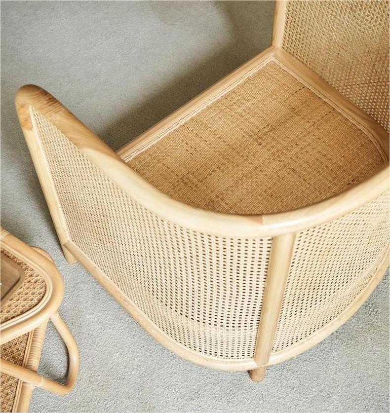 New Design Indoor Outdoor Beach Lounge Or Sun Lounge Chair Rattan Bamboo Cane seater  Rattan Chair