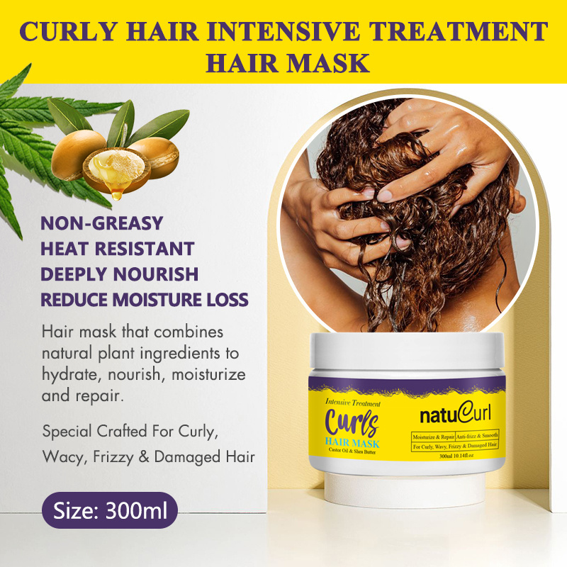 African Kid Curly Hair Care Anti Frizz Collagen Coconut Oil Deep Repair Treatment Hair Mask for Curly Hair