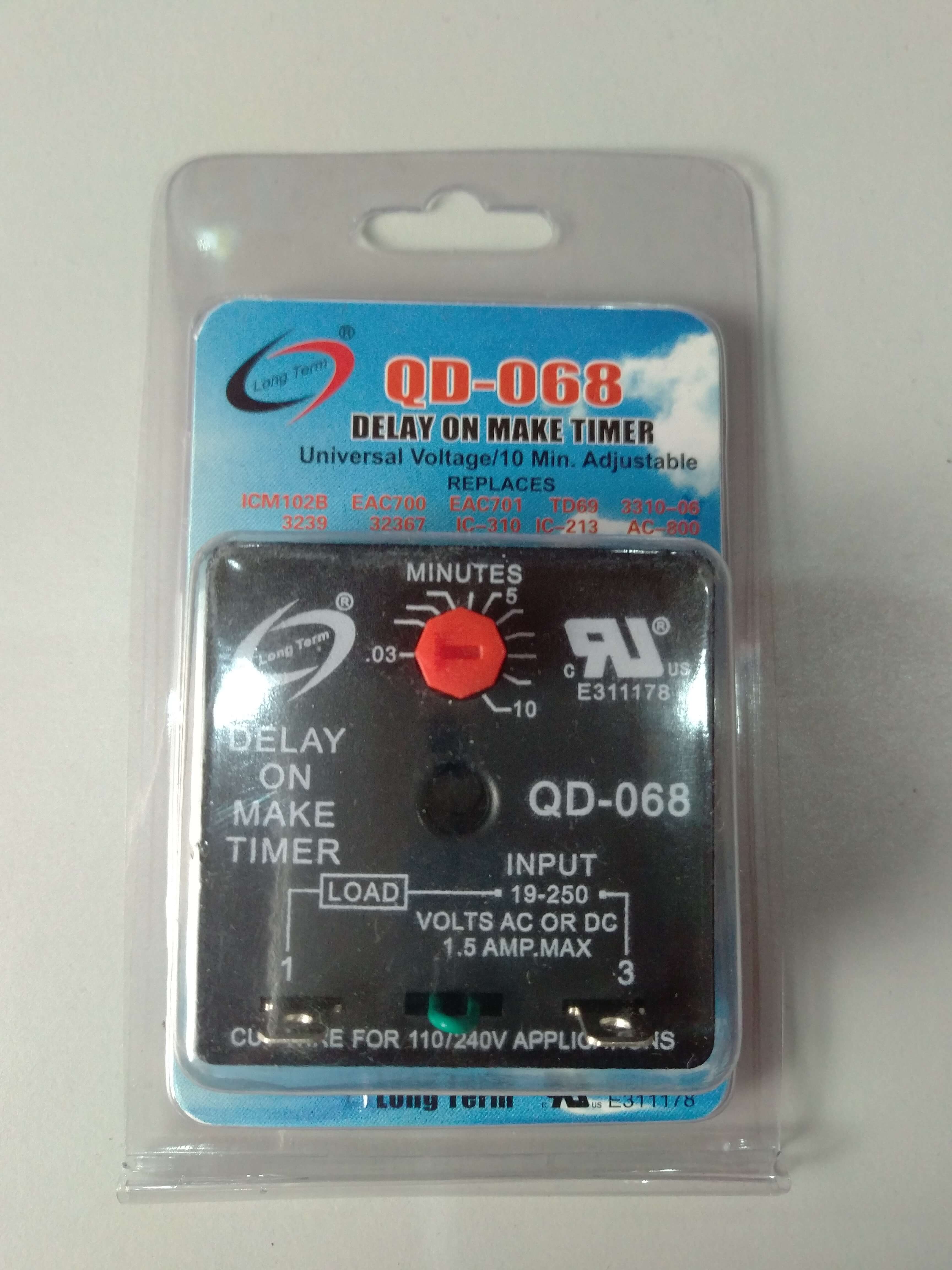 0.03-10 Mins Adjustable QD-068 Delay On Make Timer  Time Delay Switch