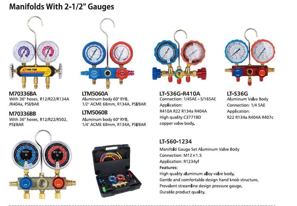 HVAC R32/R290 manifold gauge,air conditioning manifold gauge tool set LTB-5B