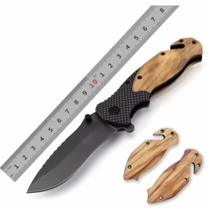 cheap low price olive wood handle outdoor camp csgo edc camping survival tactical folding pocket hunting knife