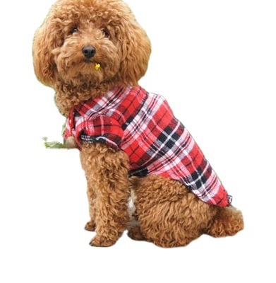 Lapel Button Shirt Tops Cotton Pet Shirts Cat Grid T Shirts Dog Clothes Jacket Coats Apparel Fashion Pet Puppy Dog Plaid Sport