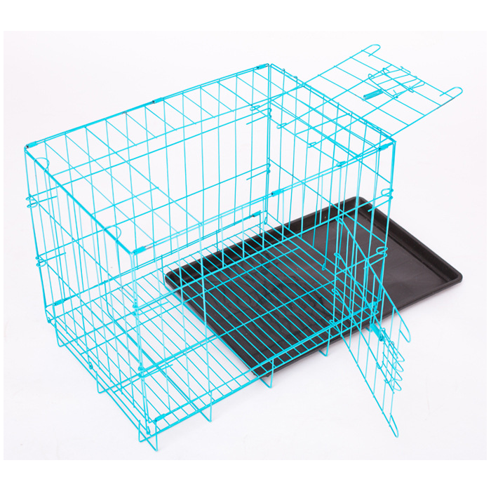 2021 Wholesale Metal Iron Wire Foldable Single Door Pet House Cages Kennel for Dogs Puppies Small Animals Dog Crate