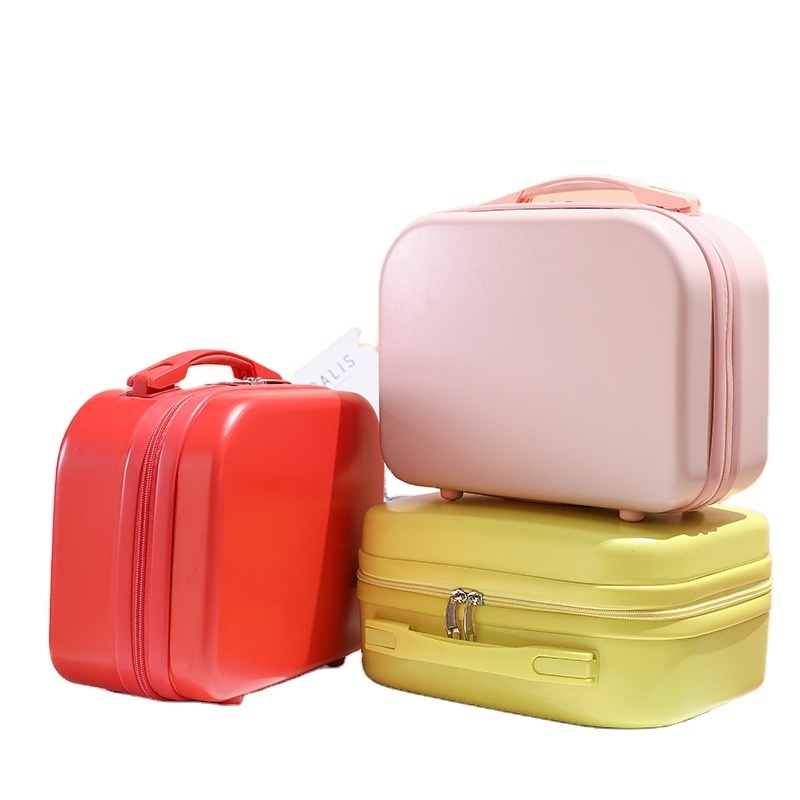 Cosmetic Bag Mini Suitcase Box Travel Portable Abs PC Clutch Make Up Bags