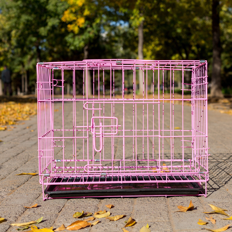 2021 Wholesale Metal Iron Wire Foldable Single Door Pet House Cages Kennel for Dogs Puppies Small Animals Dog Crate