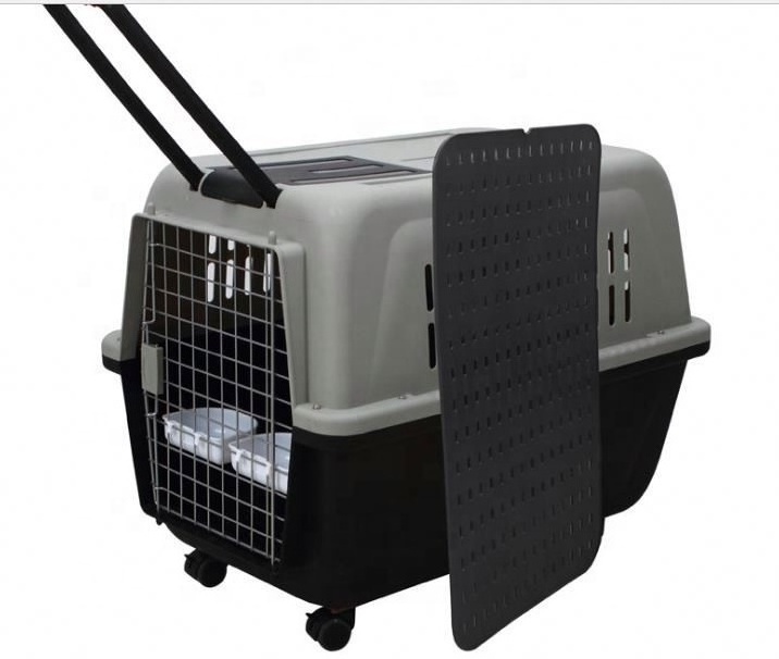 plastic dog travel carrier on wheels airline approved dog kennel