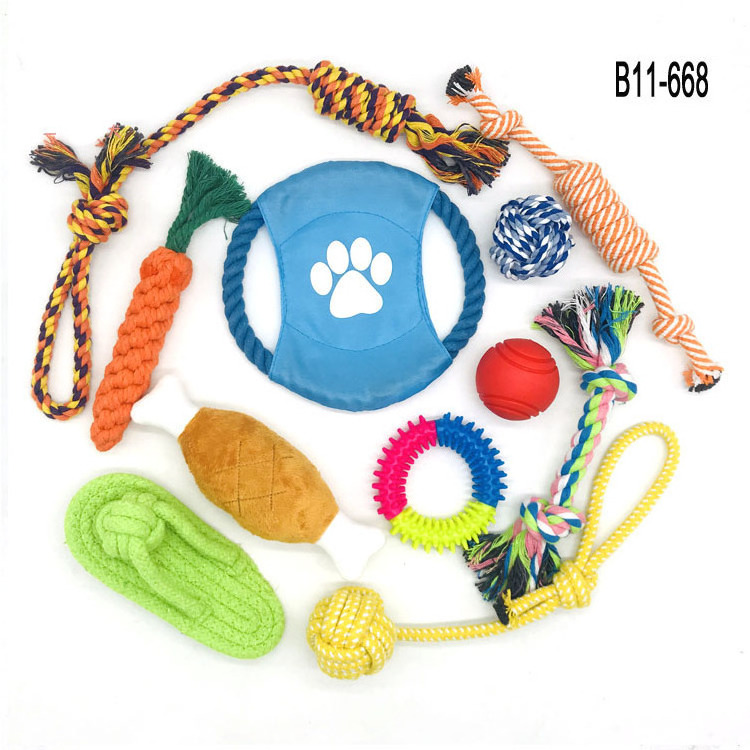 Custom Cat Pet Dog Chew Toy 10 Pack Set Dog Rope Toys Puppy Grinding Teeth Dog Chew Toys for Puppies Teething