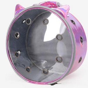 wholesale lovely pet carrier round bird hamster travel bag  transparent pet backpack from anhui bags