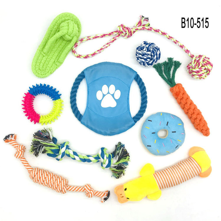 Custom Cat Pet Dog Chew Toy 10 Pack Set Dog Rope Toys Puppy Grinding Teeth Dog Chew Toys for Puppies Teething