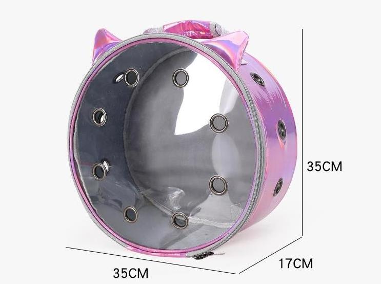 wholesale lovely pet carrier round bird hamster travel bag  transparent pet backpack from anhui bags