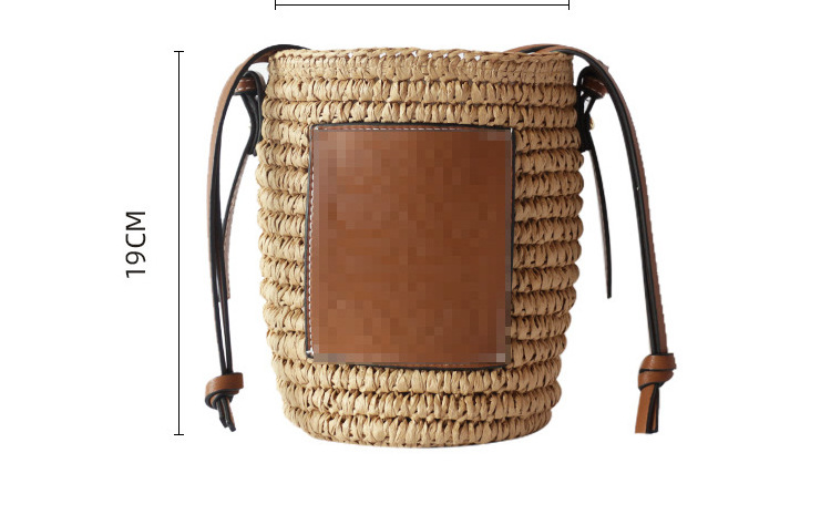 Hand-made Bucket Straw Bag Top Handle Handbags Luxury Designer Woven Shoulder Bag Raffia Summer Vacation Casual Bags for Woman