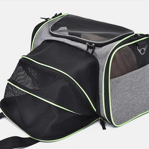 expandable breathable pet carrier small dog cat travel bag pet bed airline approved cabin carrier