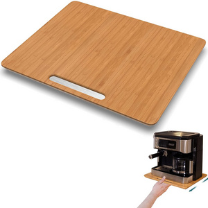 Kitchen Appliance Slider for Counter Bamboo Under Cabinet Sliding Tray for Coffee Maker