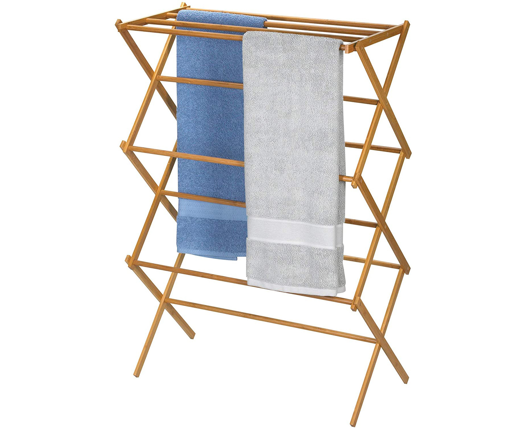 Bamboo Foldable Laundry Clothes Drying Rack Compact Portable and Collapsible Drying Clothes Rack