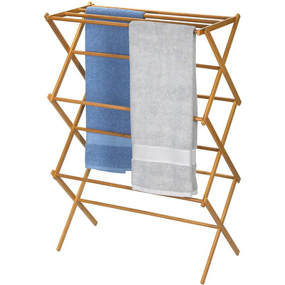 Bamboo Foldable Laundry Clothes Drying Rack Compact Portable and Collapsible Drying Clothes Rack