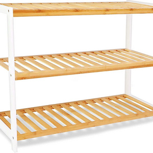 Wholesale Bamboo Shoe Rack Cabinet Large Storage Wooden Shoe Shelves Shoe Display Shelf