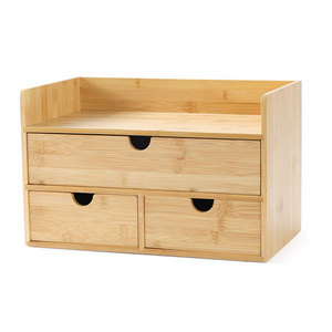 Mini Bamboo Desk Drawer Tabletop Storage Organization Box-  Bamboo Desk Organizer For Office