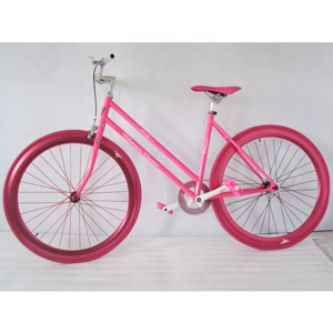 700C pink color single speed fixed gear bike for lady