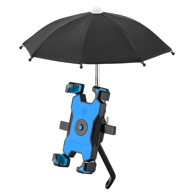 Bicycle Phone Holder Rotation One Click Lock Phone Holder with Sunshade Umbrella Phone Holder