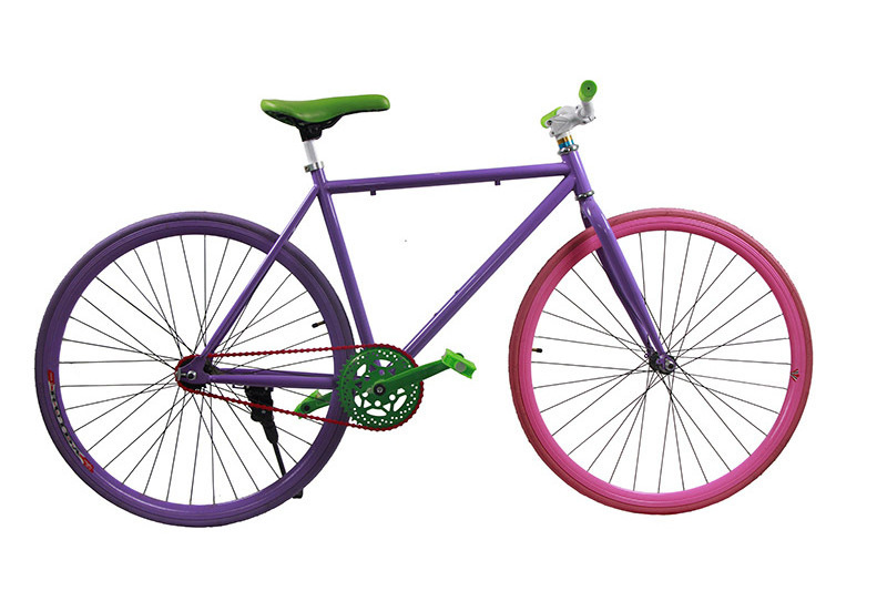 Colorful Fixed Gear Bike 26-inch road upside down cycling for men and women