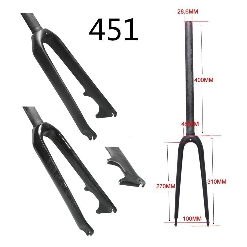 The manufacturer supplies full carbon fiber bicycle BMX fork 451 disc brake 20 inch small fork gloss matte