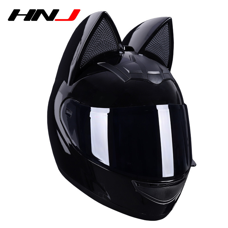 Winter electric motorcycle cat ear helmet men and women cute motorcycle full helmet safety hat