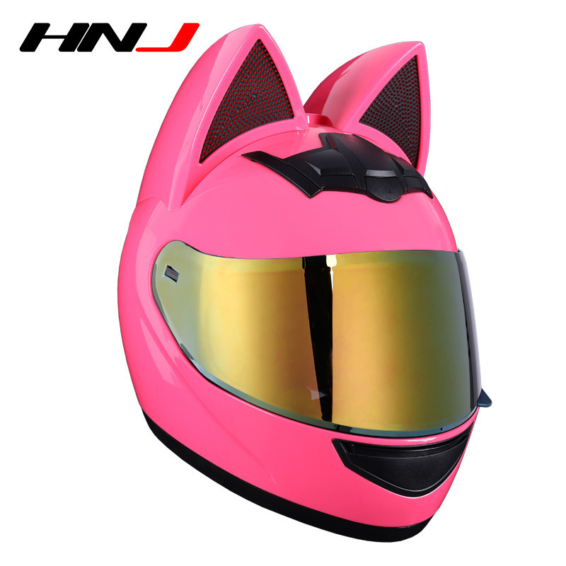 Winter electric motorcycle cat ear helmet men and women cute motorcycle full helmet safety hat