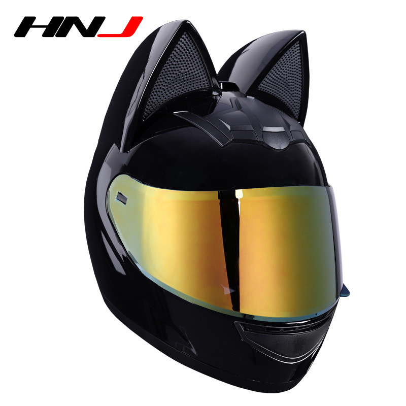 Winter electric motorcycle cat ear helmet men and women cute motorcycle full helmet safety hat