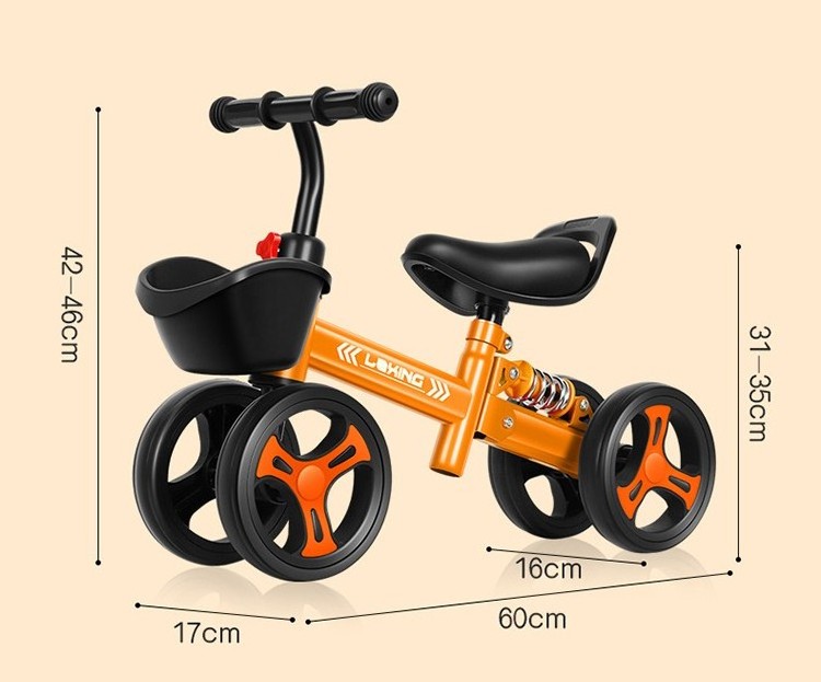 2023 latest hot sale suitable for 1-5 years old toddler sliding bicycle children's four-wheel bicycle children's balance bike