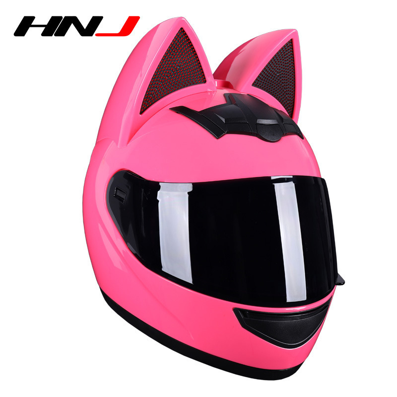 Winter electric motorcycle cat ear helmet men and women cute motorcycle full helmet safety hat