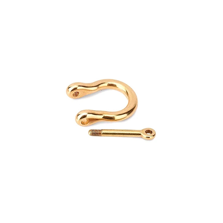 Multi Purpose Pure Copper D-Ring Screw Pin Anchor Bow Shackle Rigging for Handbag Quick Hook