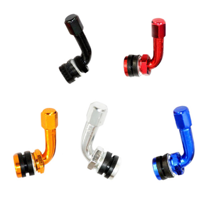 Colors customizable Motorcycle Tire Valve Stem Cap Aluminum Alloy Scooter  90 Degree  Wheel Valve Stem