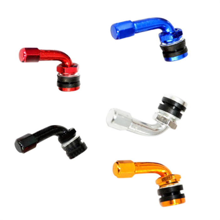 Colors customizable Motorcycle Tire Valve Stem Cap Aluminum Alloy Scooter  90 Degree  Wheel Valve Stem