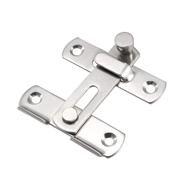 Customized Stainless Steel 90 Degree Safety Door Lock Sliding Bar Latch