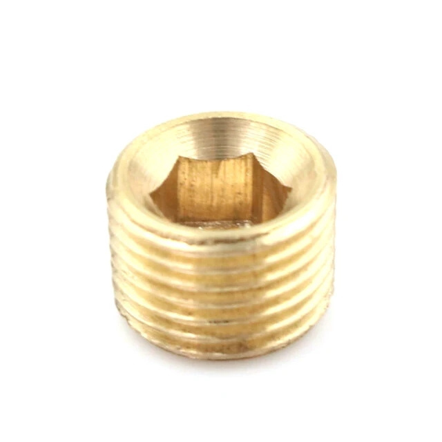 CNC Machined Brass Made Internal Hex Thread Socket Pipe Plug