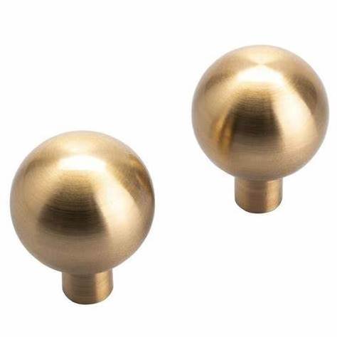 wholesale custom Ball Shape Brushed Solid Brass Gold Furniture Dresser Pulls Handles Ball Cabinet Knob