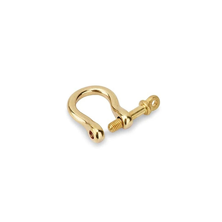 Multi Purpose Pure Copper D-Ring Screw Pin Anchor Bow Shackle Rigging for Handbag Quick Hook