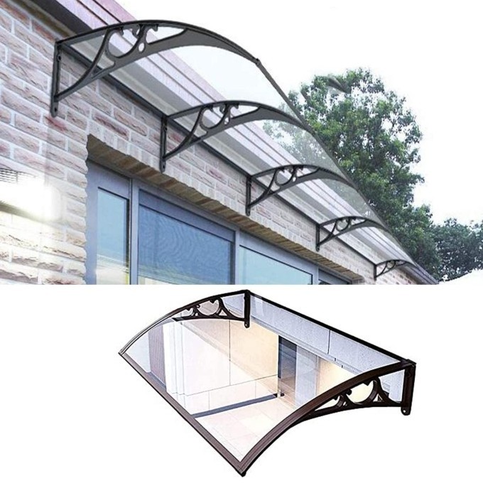 custom Outdoor Polycarbonate Cover Outdoor Front Door Patio Canopy for UV Rain Snow Sunlight Protection