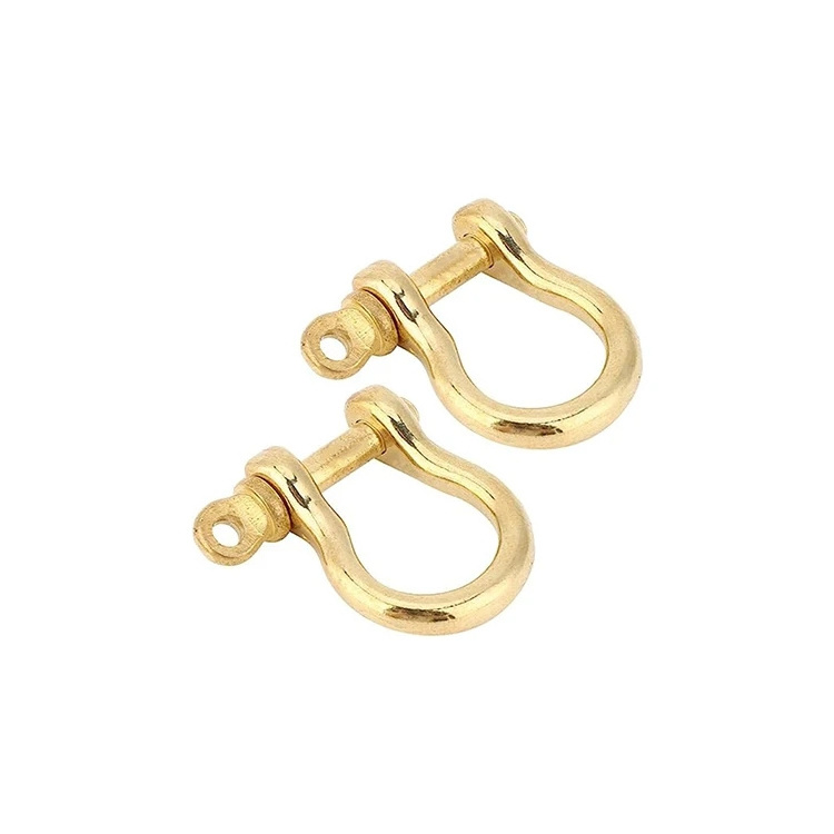 Multi Purpose Pure Copper D-Ring Screw Pin Anchor Bow Shackle Rigging for Handbag Quick Hook